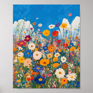 Lebhafte Wildblume-Außenposter-Mauer Poster