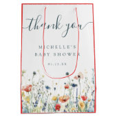 Lebhafte Wildblume Babydusche Mittlere Geschenktüte (Rückseite)