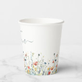 Lebhafte Wildblume Babydusche Pappbecher (Rückseite)