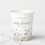 Lebhafte Wildblume Babydusche Pappbecher (Links)