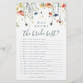 Lebhafte Wildblume, die das Beste Spiel der Braut 