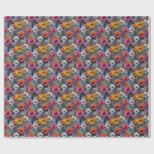 Lebhafte Wildblume drucken Geschenkpapier (Flach)