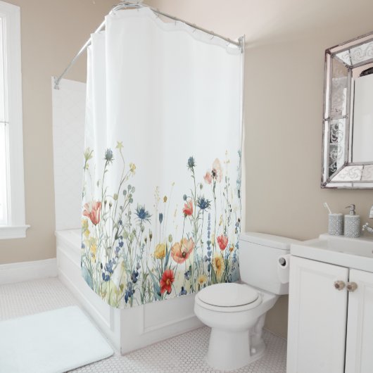 Lebhafte Wildblume Duschvorhang (Beispiel)