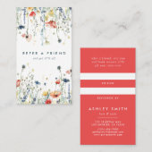 Lebhafte Wildblume Empfehlungskarte (Vorne/Hinten)