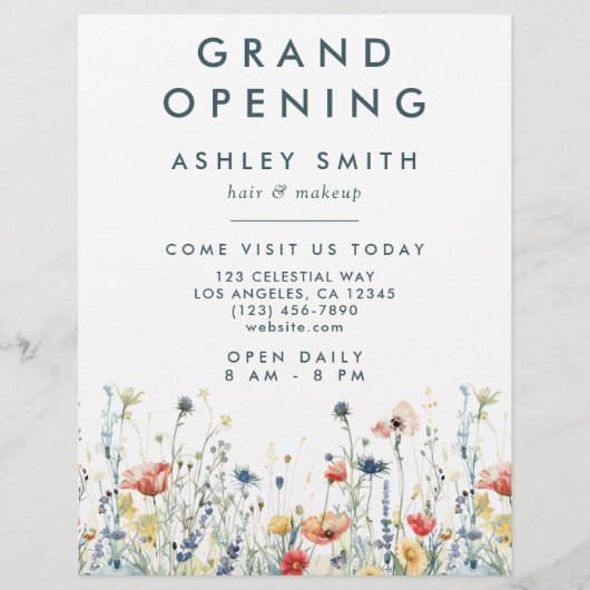 Lebhafte Wildblume Flyer (Vorne)