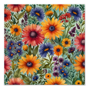 Lebhafte Wildblume Fotodruck