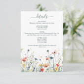Lebhafte Wildblume für Hochzeiten Begleitkarte (Stehend Vorderseite)