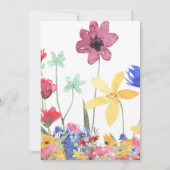Lebhafte Wildblume Garden Blumenrahmen Hochzeit Einladung (Rückseite)