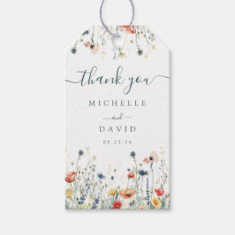 Lebhafte Wildblume Gastgeschenk Hochzeit Vielen Da Geschenkanhänger