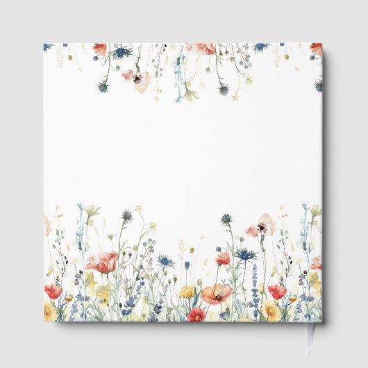 Lebhafte Wildblume Hochzeit Gästebuch (Rückseite)