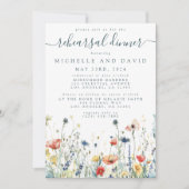 Lebhafte Wildblume Hochzeit Probe Dinner Einladung (Vorderseite)