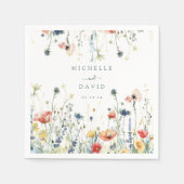 Lebhafte Wildblume Hochzeit Serviette (Vorderseite)