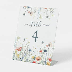 Lebhafte Wildblume Hochzeit Sockelschild