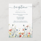 Lebhafte Wildblume Hochzeitsempfang Begleitkarte (Vorderseite)