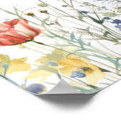 Lebhafte Wildblume Hochzeitskarte Poster (Ecke)