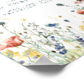 Lebhafte Wildblume Hochzeitswillkommen Poster (Ecke)