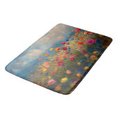 Lebhafte Wildblume Impressionist Badematte (Schrägansicht)