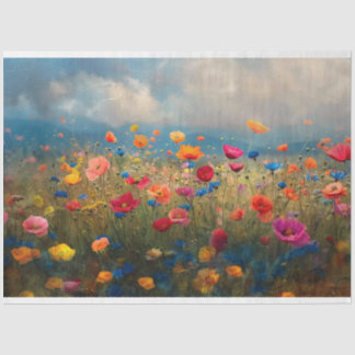 Lebhafte Wildblume Impressionist Decoupage Seidenpapier