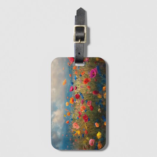 Lebhafte Wildblume Impressionist Gepäckanhänger (Vorderseite Vertikal)