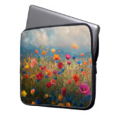 Lebhafte Wildblume Impressionist Laptopschutzhülle (Vorderseite Links)