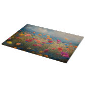 Lebhafte Wildblume Impressionist Schneidebrett (Ecke)
