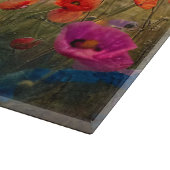 Lebhafte Wildblume Impressionist Schneidebrett (Ecke)