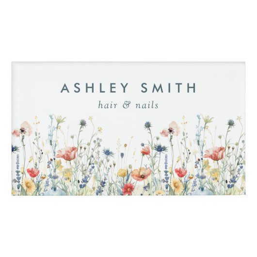 Lebhafte Wildblume Namenschild (Vorderseite)