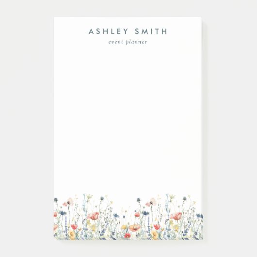 Lebhafte Wildblume Post-it Klebezettel (Vorderseite)