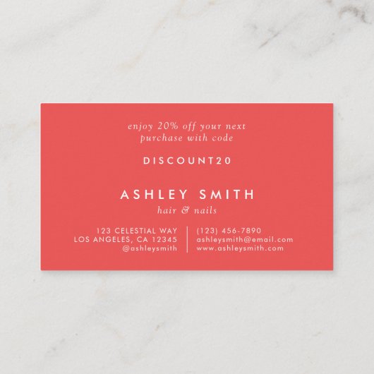 Lebhafte Wildblume Rabattkarte (Rückseite)