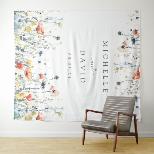 Lebhafte Wildblume Wandteppich (Beispiel (Horizontal))