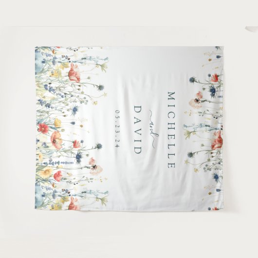 Lebhafte Wildblume Wandteppich (Vorderseite (Horizontal))