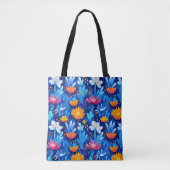 Lebhafte Wildblume Wellness Tote Tasche (Vorderseite)