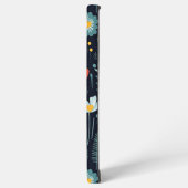 Lebhafte Wildblumen auf Navy Blue Samsung Galaxy Hülle (Linke Seite)