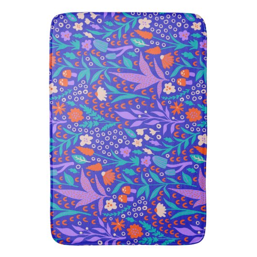 Lebhafte Wildblumen Badematte (Vorderseite Vertikal)