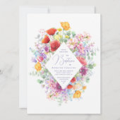 Lebhafte Wildblumen einfache Blumentaufe Einladung (Vorderseite)