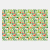 Lebhafte Wildblumen Elegantes Wasser Geschenkpapier Set (Vorderseite 3)