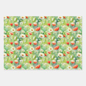 Lebhafte Wildblumen Elegantes Wasser Geschenkpapier Set (Vorderseite 2)