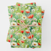 Lebhafte Wildblumen Elegantes Wasser Geschenkpapier Set (Beispiel)