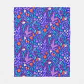 Lebhafte Wildblumen Fleecedecke (Vorderseite)