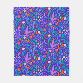 Lebhafte Wildblumen Fleecedecke