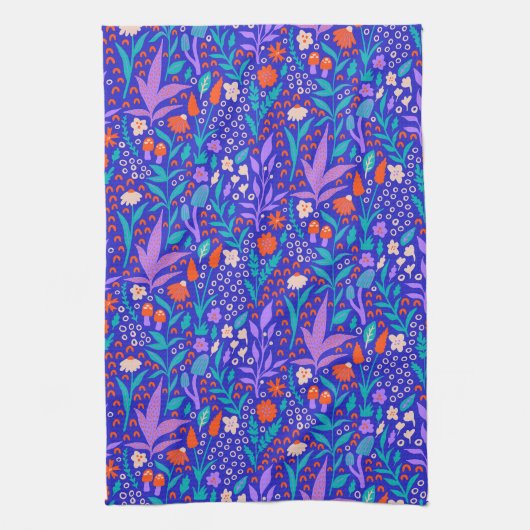 Lebhafte Wildblumen Geschirrtuch (Vertikal)