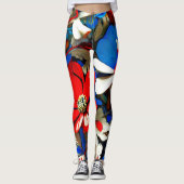 Lebhafte Wildblumen Leggings (Vorderseite)