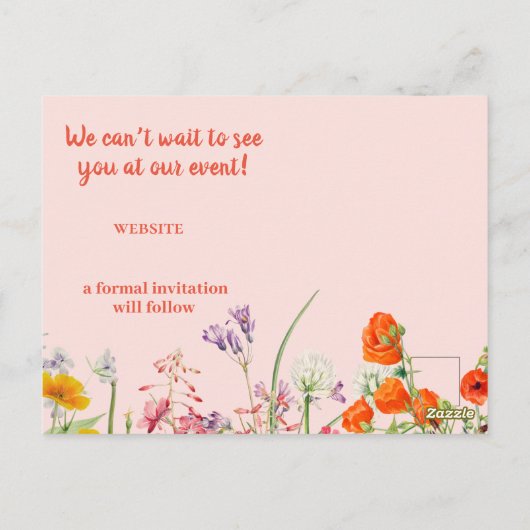 Lebhafte Wildblumen Postkarte (Rückseite)