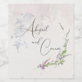 Lebhafte Wildblumen Rosa Violett Weinetikett (Einzelnes Label)