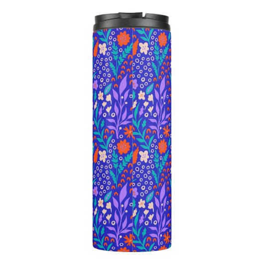 Lebhafte Wildblumen Thermosbecher (Rückseite)