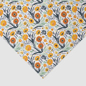 Lebhafte Wildblumen und Blätter mit weißem Hinterg Seidenpapier (Ausschnitt)