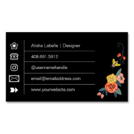 Lebhafte Wildblumen und Honigbienen Magnetische Visitenkarte