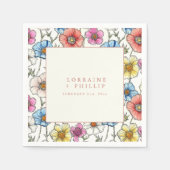 Lebhafte wilde Blume Serviette (Vorderseite)