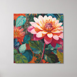 Lebhafte Wildgarten mit feinem rosa Gerbera Leinwanddruck