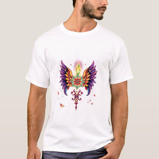 Lebhafte Winged Crystal Art | Mystical Fantasy Dig T-Shirt (Vorderseite)